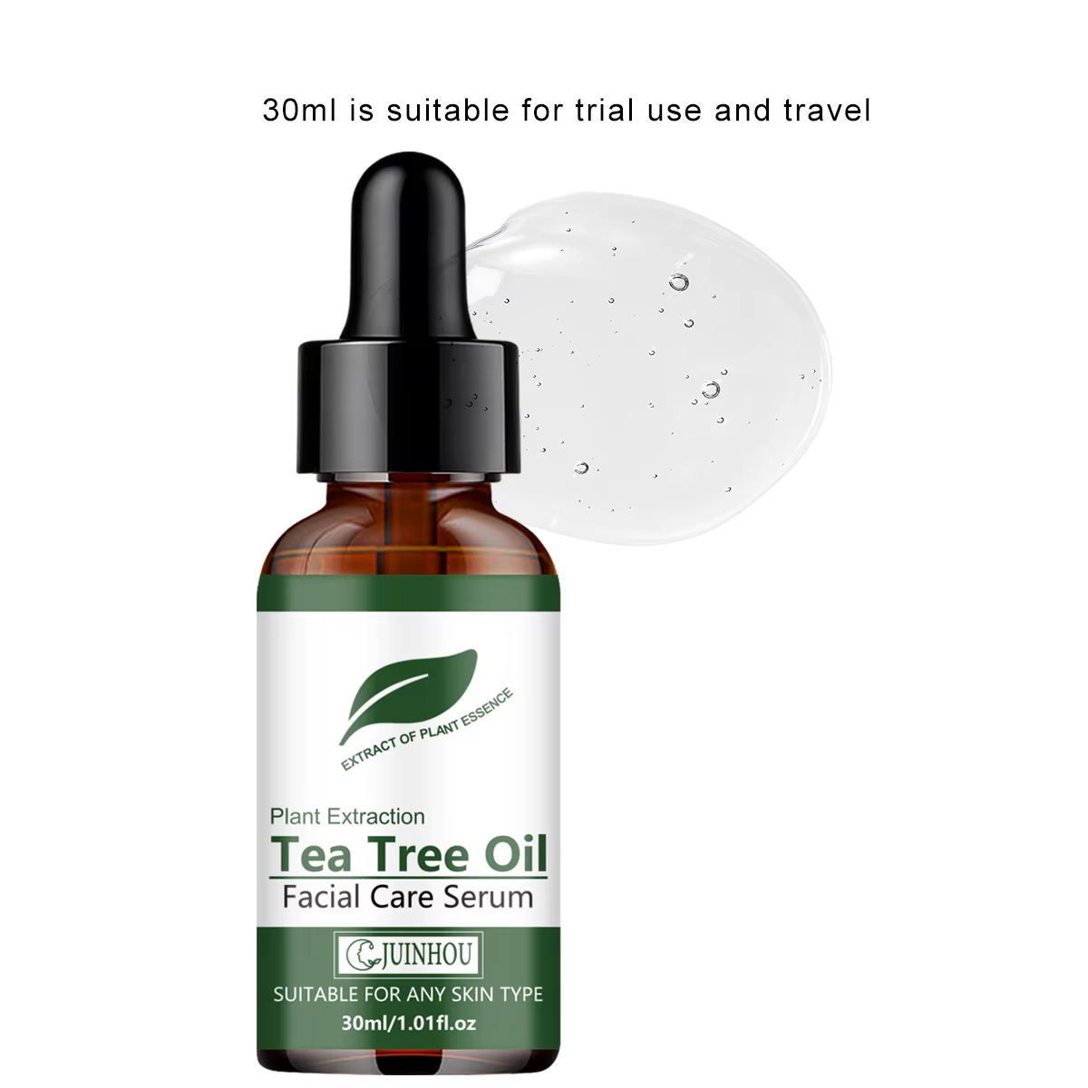 Sérum hydratant pour le visage à l'huile de thé vert JUINHOU, éclaircit, lisse la peau, la rend rebo