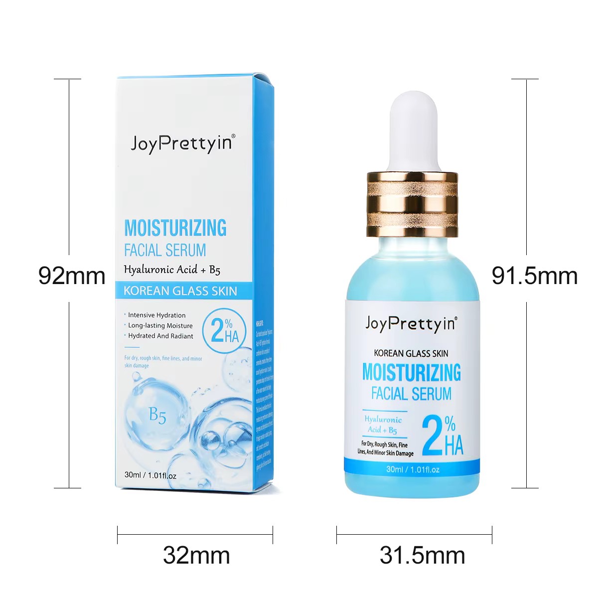 Sérum hydratant pour le visage B5, acide hyaluronique, améliore la peau foncée, estompe les ridules,