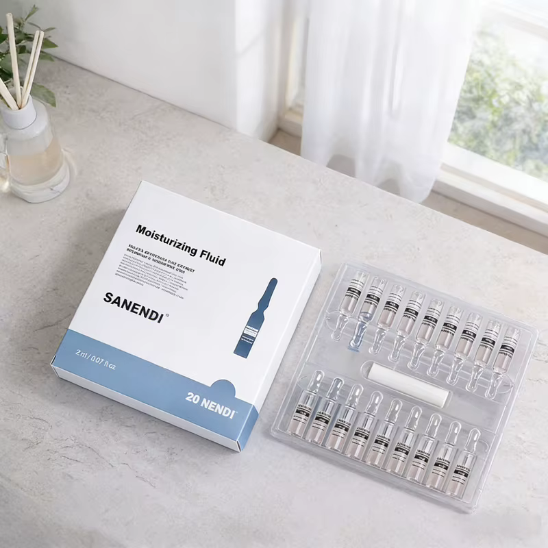 Ampoule multi-peptides d'acide hyaluronique Centella Glutathion, lignes fines, fluide hydratant, rép