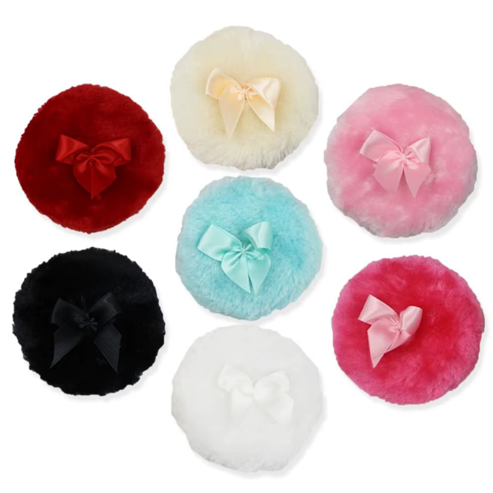 Houppette de poudre en velours pour le visage et le corps, ultra douce, lavable et réutilisable, out