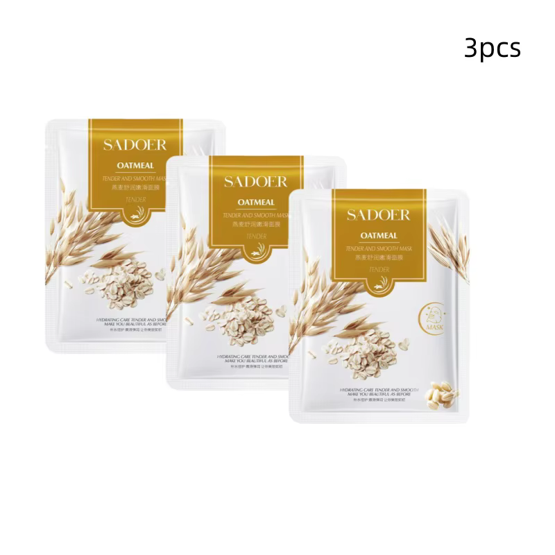Masque apaisant et lissant à l'avoine, 3 pièces/5 pièces/9 pièces, glycérine, hyaluronate de sodium 