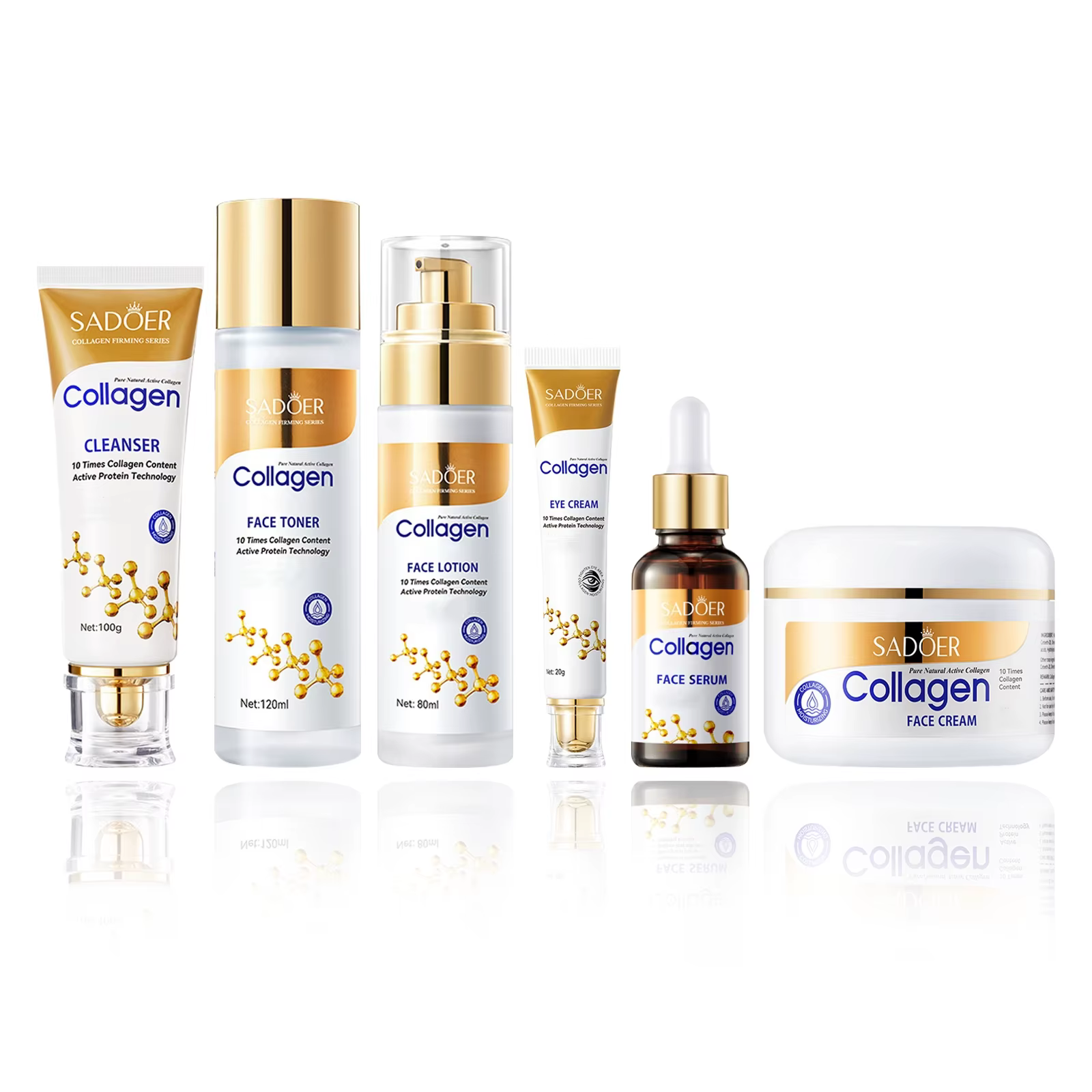 Ensemble de soins de la peau au collagène, ensembles de soins du visage 6 pièces pour femmes, peau r