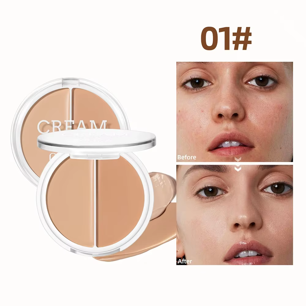 QIBEST Crème Fond de Teint Haute Couvrance Correcteur Anti-Cernes Anti-Taches Longue Tenue Imperméab