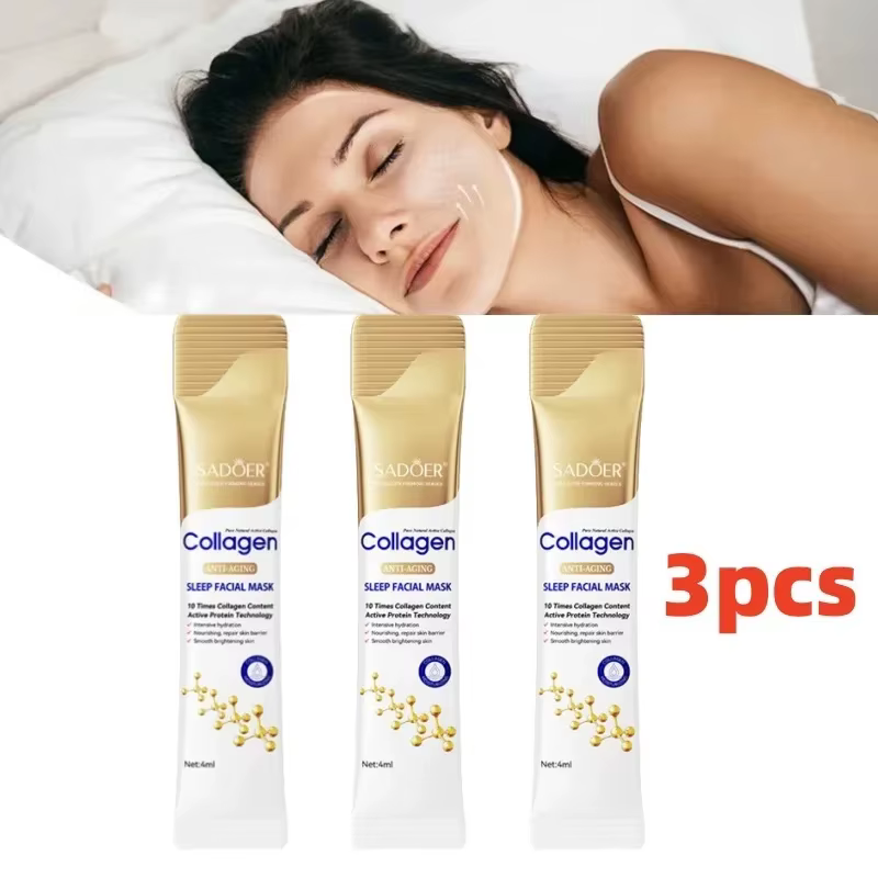 Masques faciaux au collagène pour dormir, soins pour la peau, hydratant, éclaircissant, raffermissan