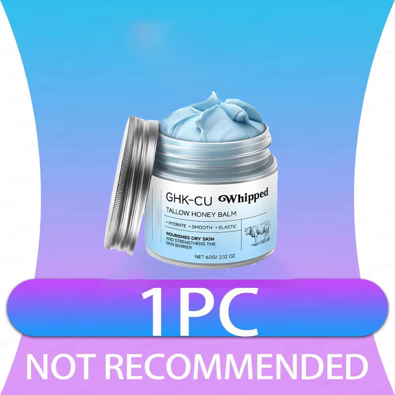 Baume Hydratant Bleu avec Peptides de Cuivre GHK-Cu et Suif de Bœuf : Soin au Miel de Manuka pour Pe