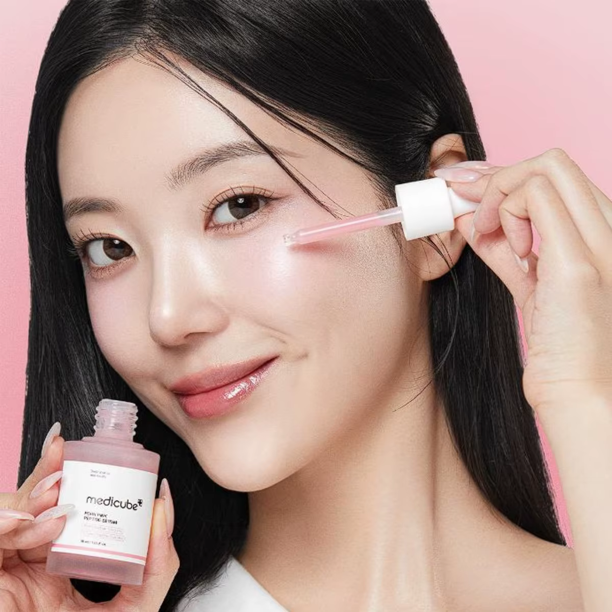 Sérum au peptide rose PDRN à l'ADN de saumon Medicube, lisse et à absorption rapide, rafraîchissant