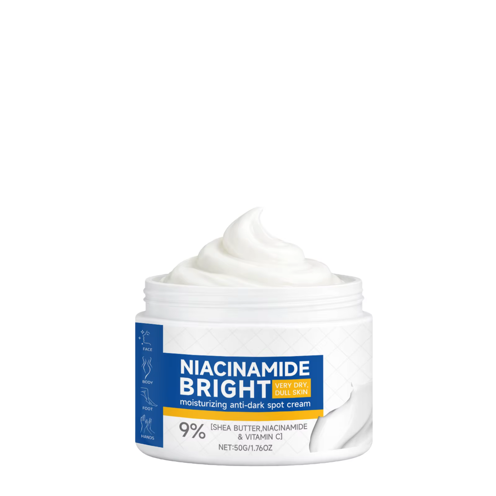 Crème Visage Éclaircissante à la Niacinamide Améliore le Teint Terne Éclaircit la Mélanine Hydratant