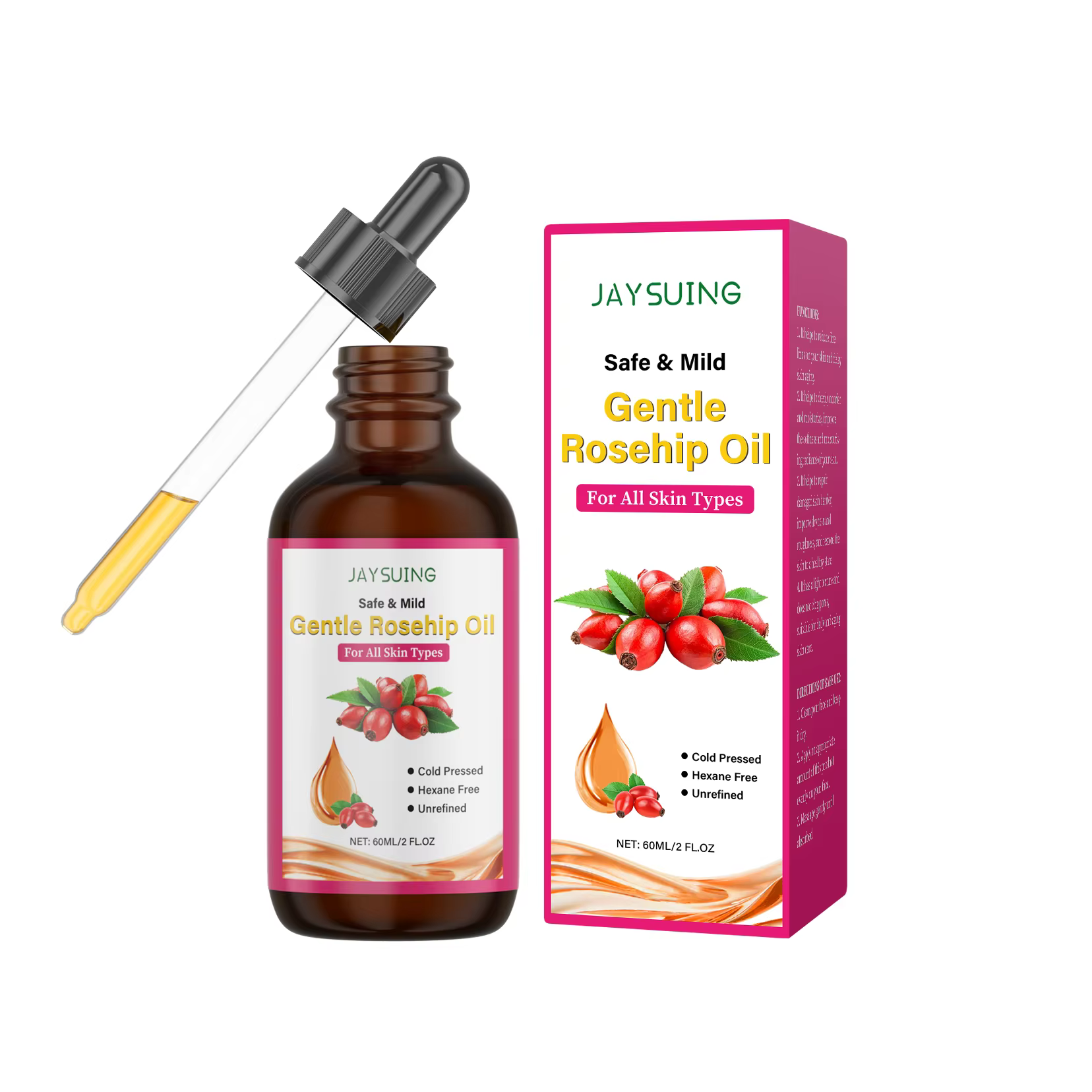 Huile pour le visage de rose musquée, hydratante, lissante, soulage la sécheresse, l'inconfort, amél
