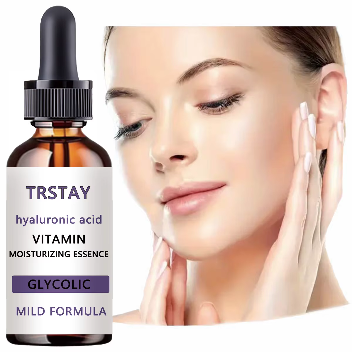 L'essence d'acide glycolique à 30 %, estompe les taches, rétrécit les pores, éclaircit le teint et c