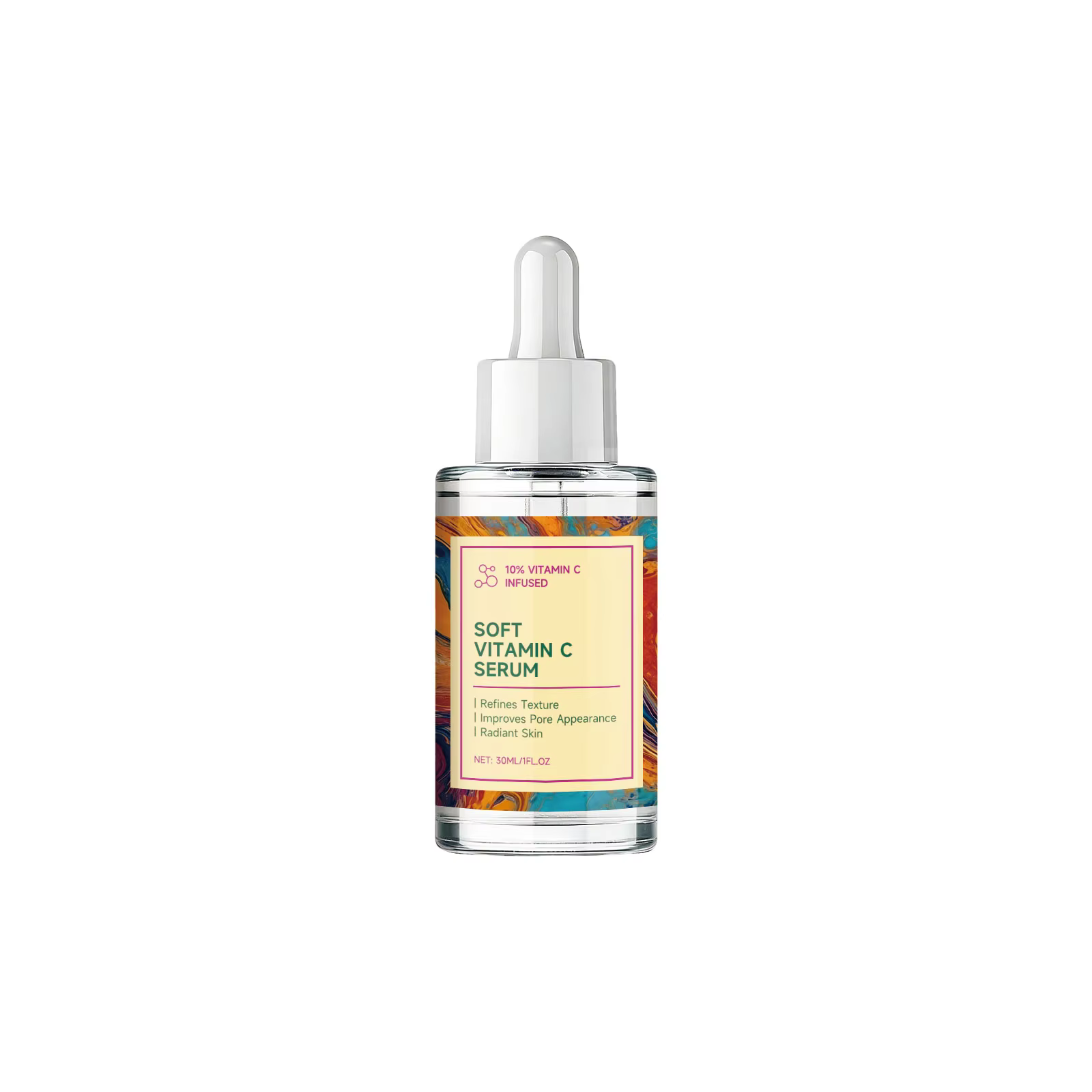 Sérum à la vitamine C revitalisant, éclaircissant, resserre les pores, hydratant, lissant, raffermis