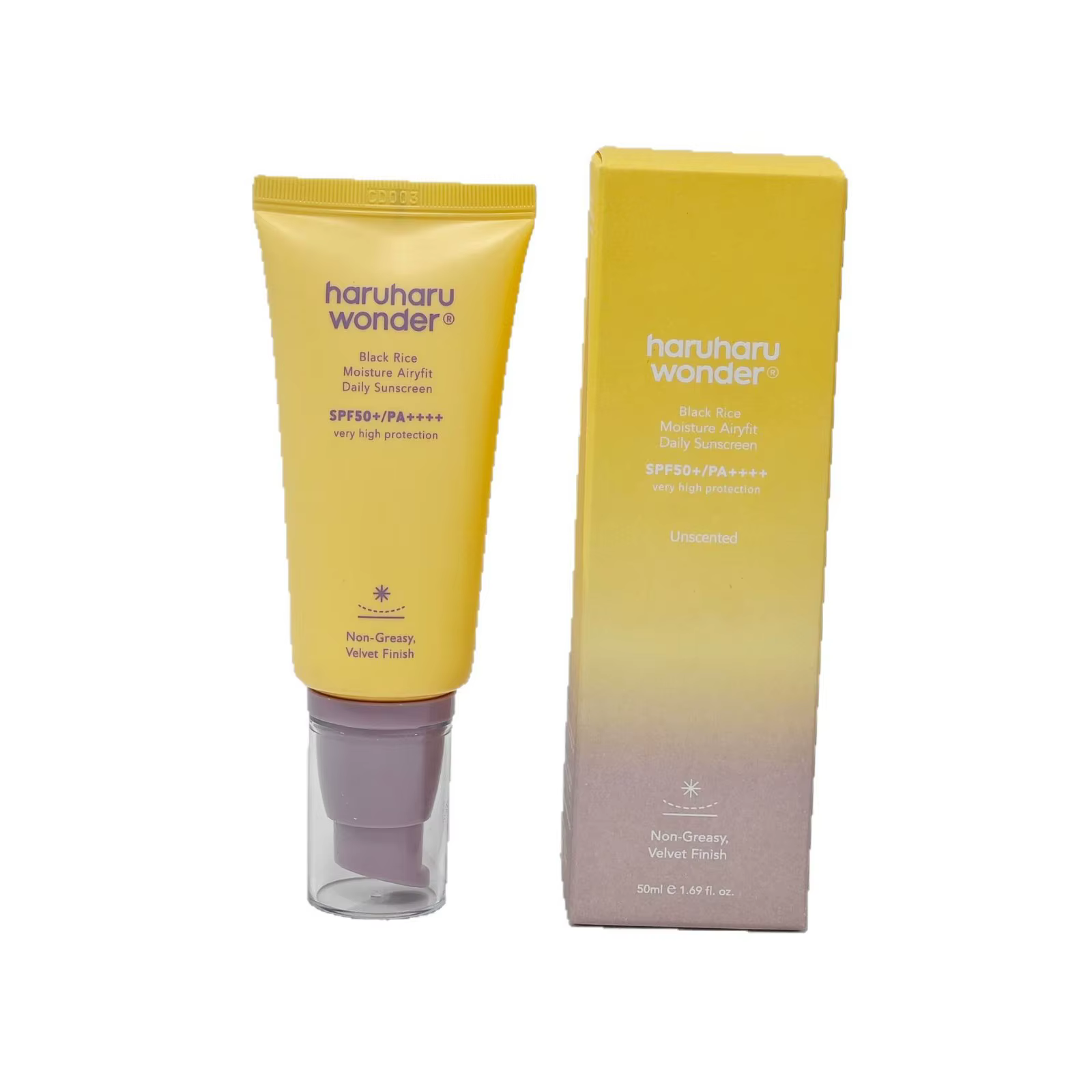 Crème solaire physique Haruharu Wonder au riz noir, hydratante, non collante et éclaircissante 50ml