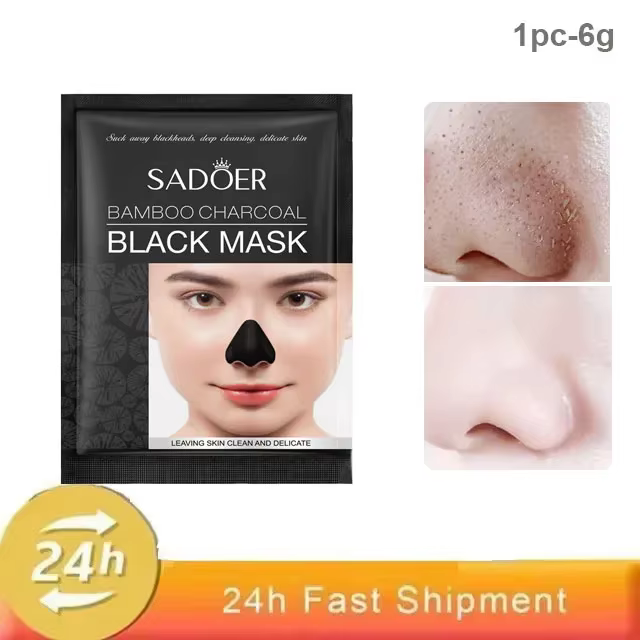 Masque anti-points noirs au charbon de bambou, crème nettoyante pour le nez, masque peel-off noir po