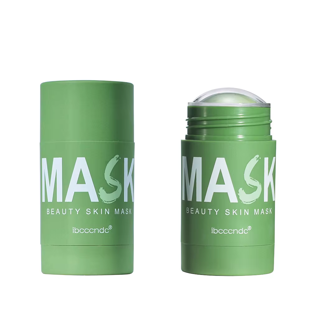 Masque Nettoyant Visage 40g à l'Extrait de Thé Vert – Stick Nettoyant Hydratant en Profondeur, Élimi