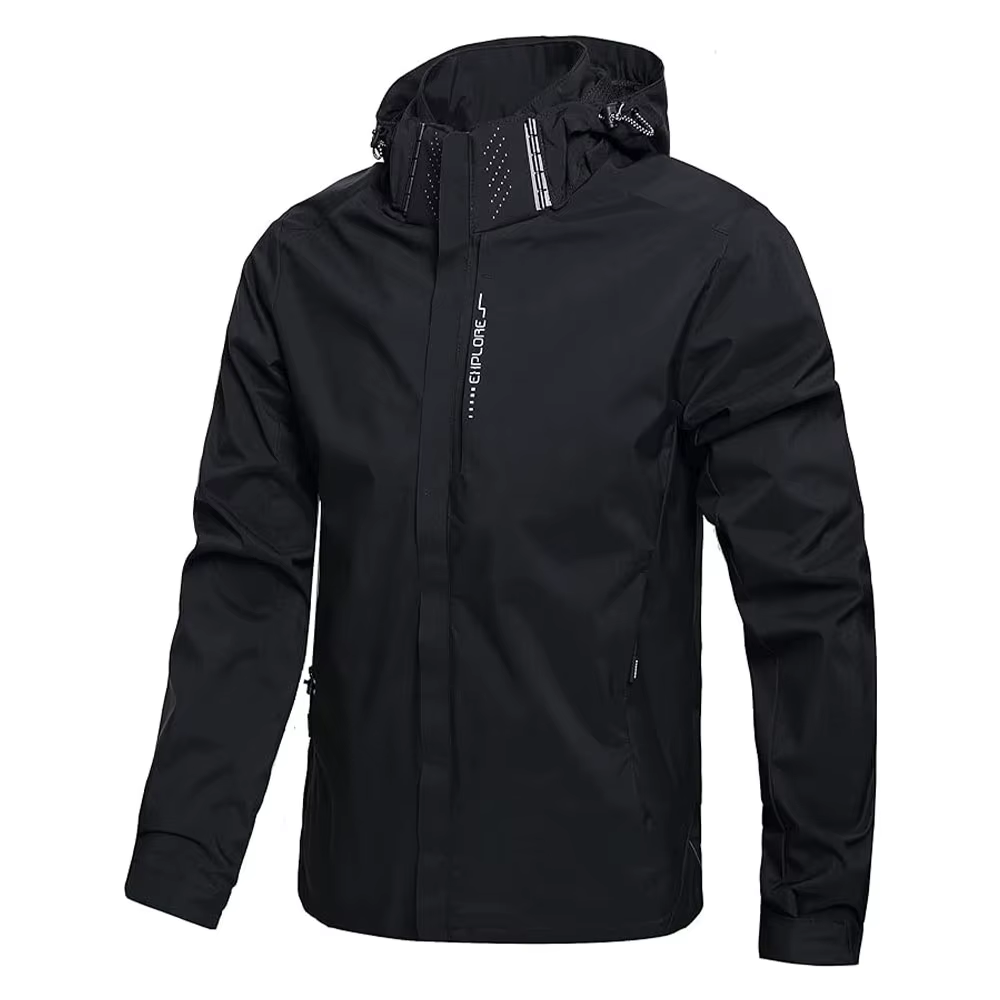 Veste de pluie imperméable légère pour hommes, imperméable d'extérieur à capuche, veste coupe-vent d