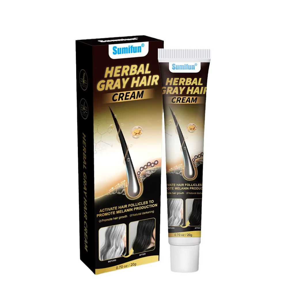 Sérum de traitement anti-gris à base de plantes, crème blanche à noire, réparation continue, documen