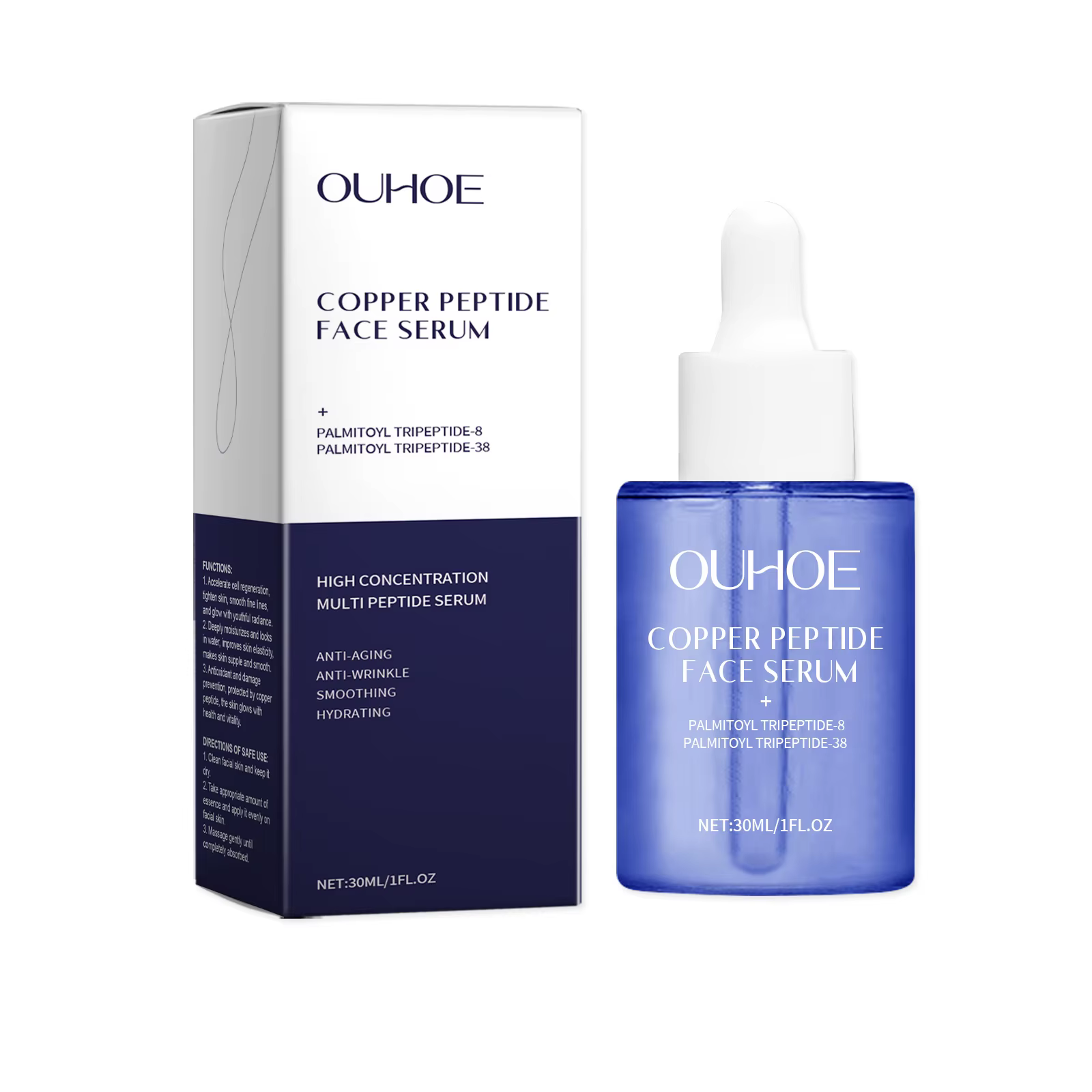 Sérum pour le visage au Peptide de cuivre, raffermissant pour la peau, éclaircit les ridules, hydrat