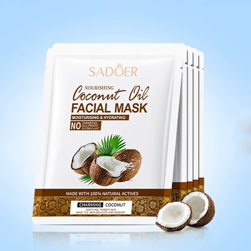 5 pièces SADOER noix de coco masque Facial soin du visage hydratant raffermissant hydratant nourriss