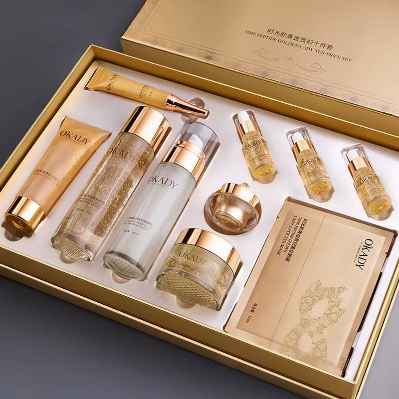 Opei Time Peptide Gold Lady Ensemble de dix pièces Kit de soin hydratant et hydratant Cosmétiques no