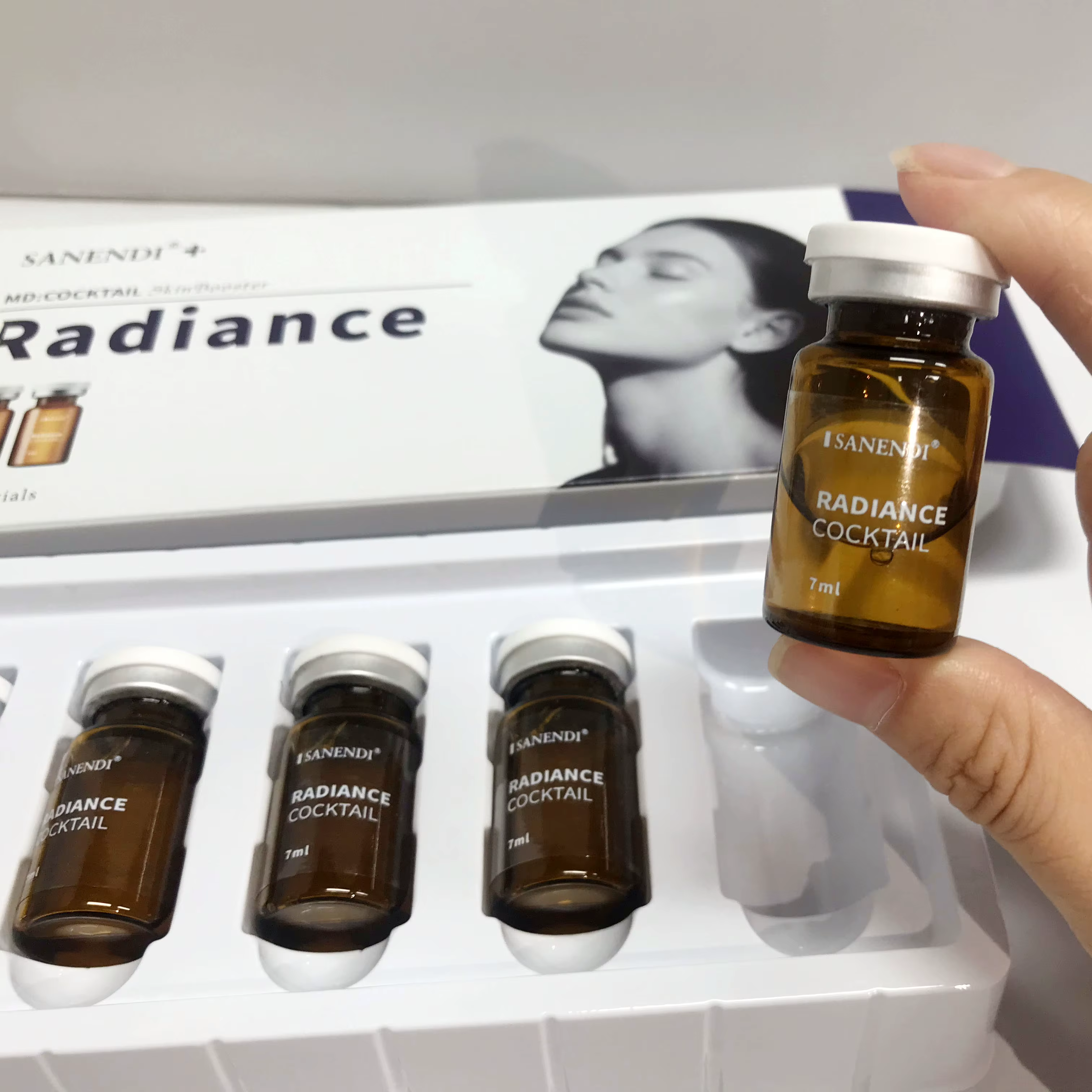 SANENDI Sérum Formule Cocktail Éclat Anti-âge Collagène Essence Raffermissante Éclaircissante Vitami