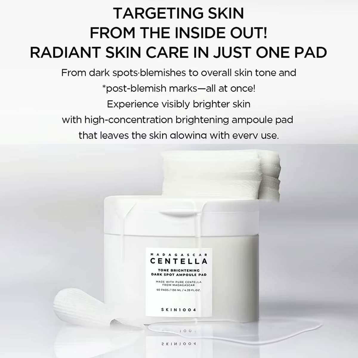 SKIN1004 MADAGASCAR CENTELLA PAD, Essence infusée Texture de coussin, pour un éclat radieux, mai
