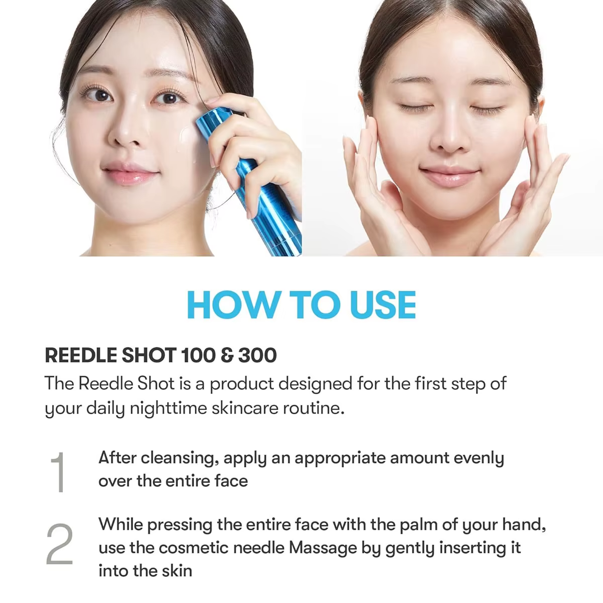 VT COSMETICS Hydrop Reedle Shot 100hL, translucide et hydratant, affinant les pores, améliorant l'éc