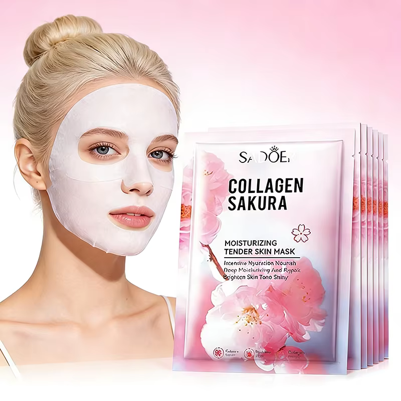 5 pièces SADOER Sakura masque Facial soins de la peau du visage hydratant éclaircissant hydratant ra