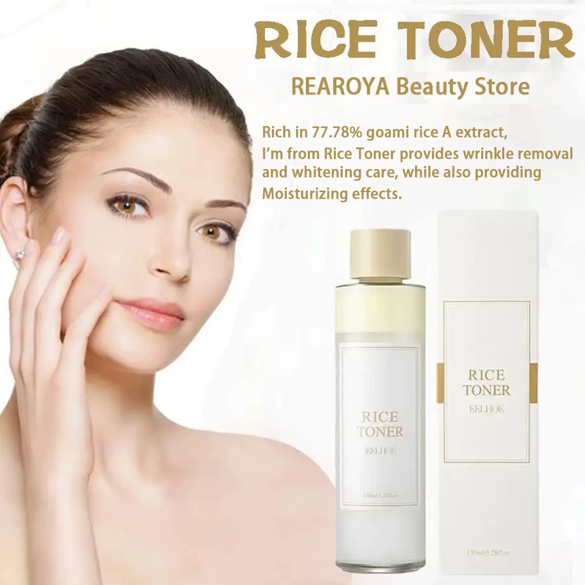 Toner de riz hydratant et raffermissant pour la peau, apaisant, réparateur de la barrière cutanée, é