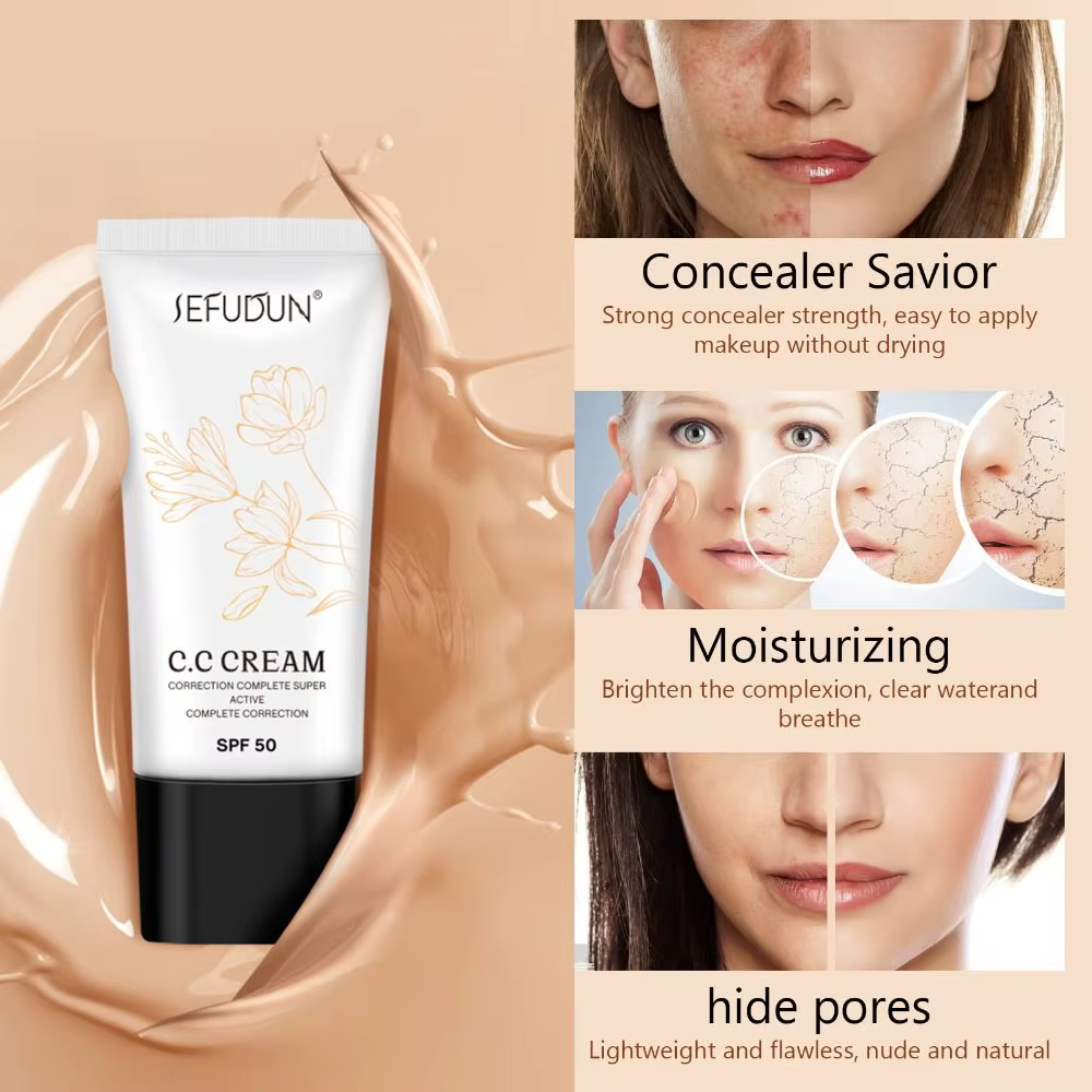 Avec Spf 50 coréen couleur changeante CC crème couleur correcteur couverture complète couverture com