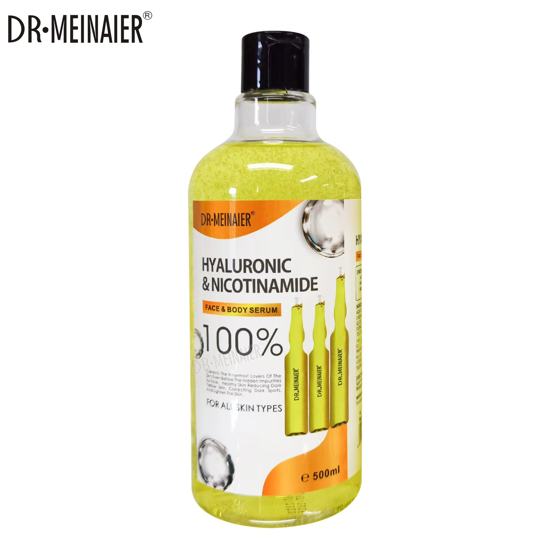 Sérum Visage Hydratant AHA 500ml, Réparateur Doux et Raffermissant, Sérum Corporel Éclaircissant à l