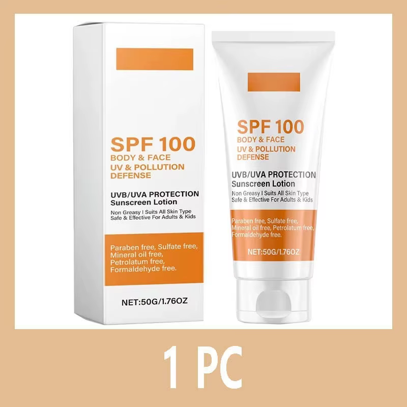 Crème solaire visage et corps Non grasse SPF 100+ crème solaire visage Protection UVA et UVB crème s