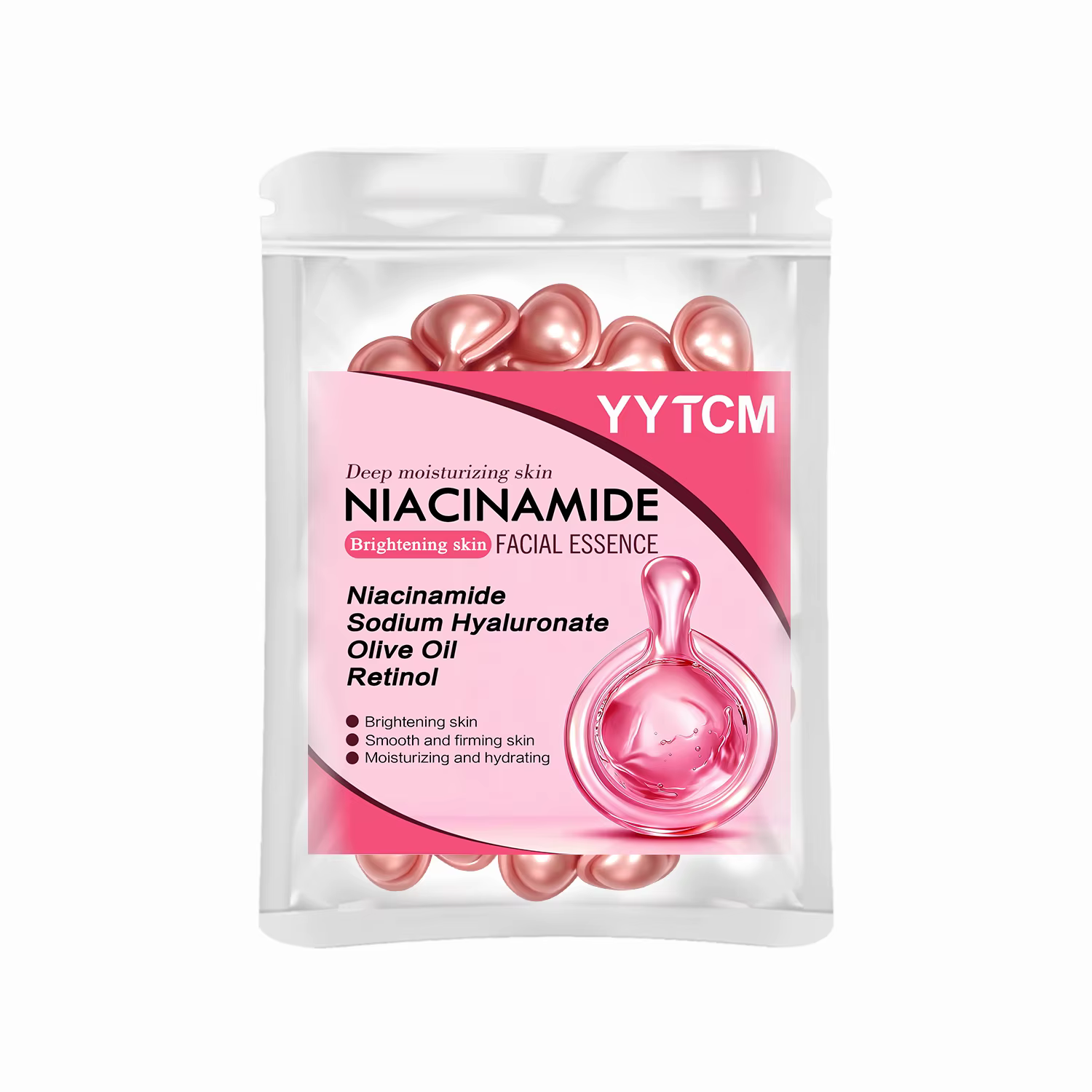 Capsules d'essence faciale à la niacinamide, contenant du rétinol, de l'huile de fruit d'olive, de l