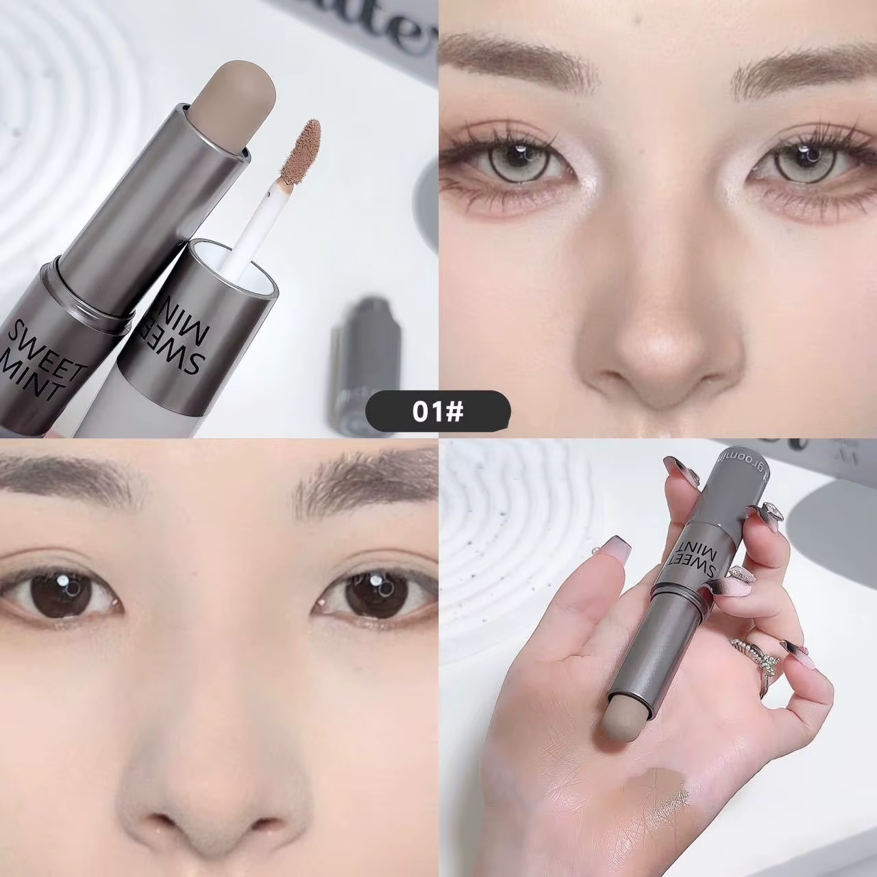 Bâton correcteur mat hydratant, lisse et durable, ombre de nez 3D, imperméable, reflets du visage, m