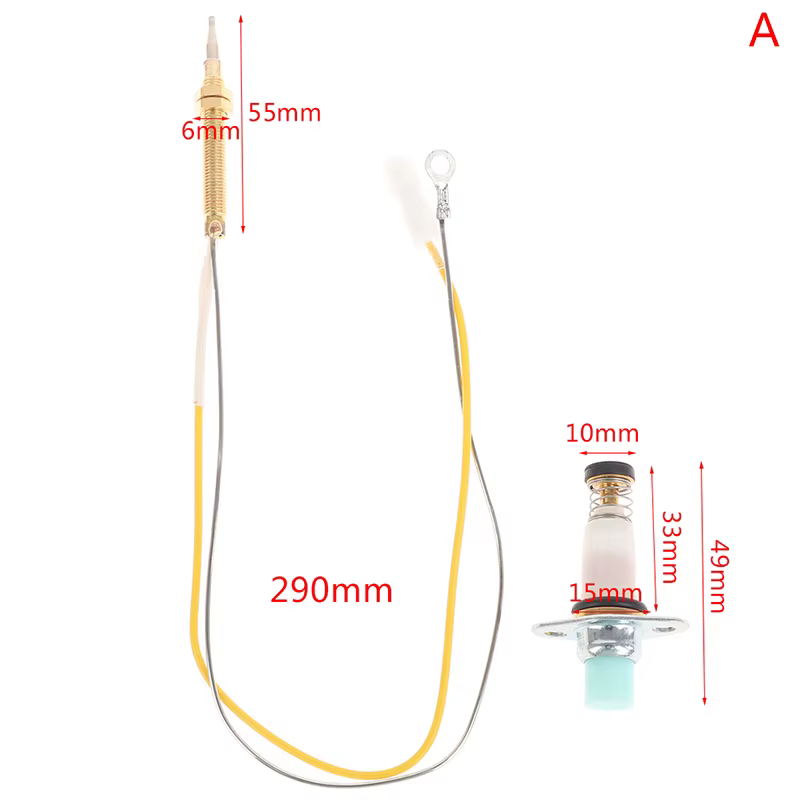 Ensemble d'accessoires de cuisinière à gaz, capteur de thermocouple, soupape à aiguille, soupape de
