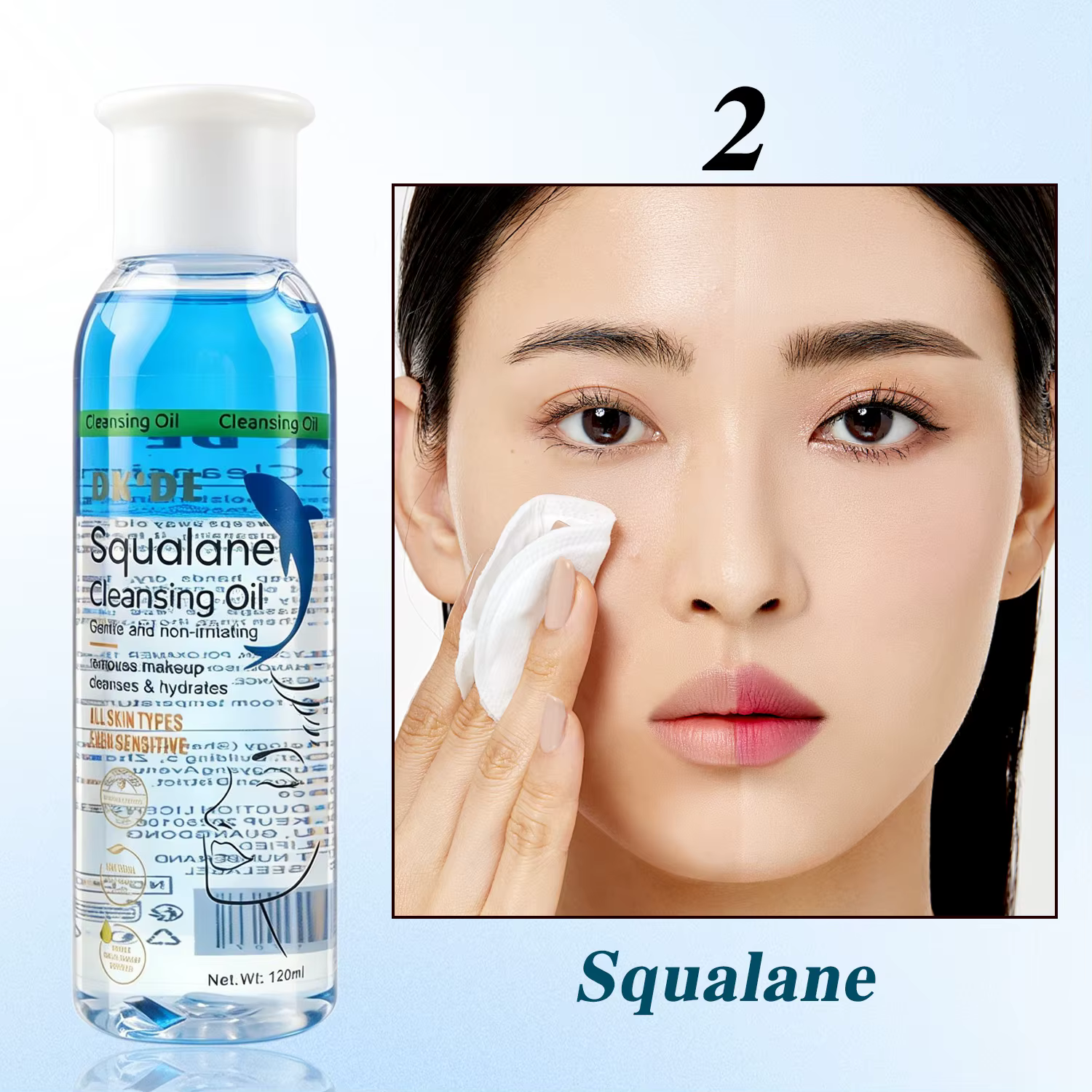 Huile nettoyante purifiante douce, hydratante et non irritante, dissout rapidement le maquillage wat