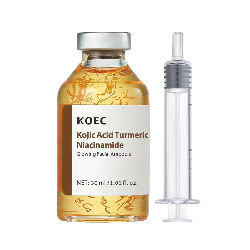 Sérum Ampoule Visage à l'Acide Kojique et au Curcuma avec Niacinamide, Essence Hydratante et Nourris