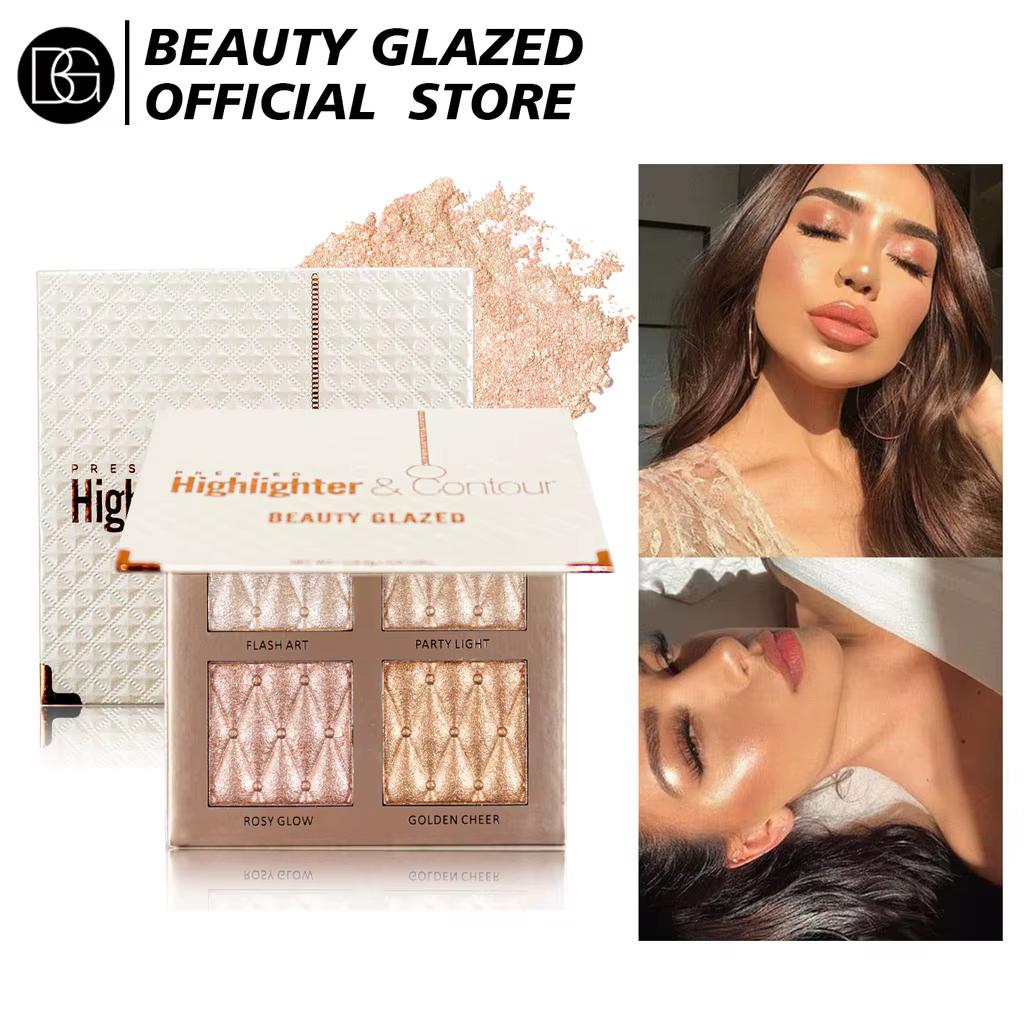 BEAUTY GLAZED-Poudre pour contour du visage, 4 documents, plus léger, doux, lisse, naturellement sci