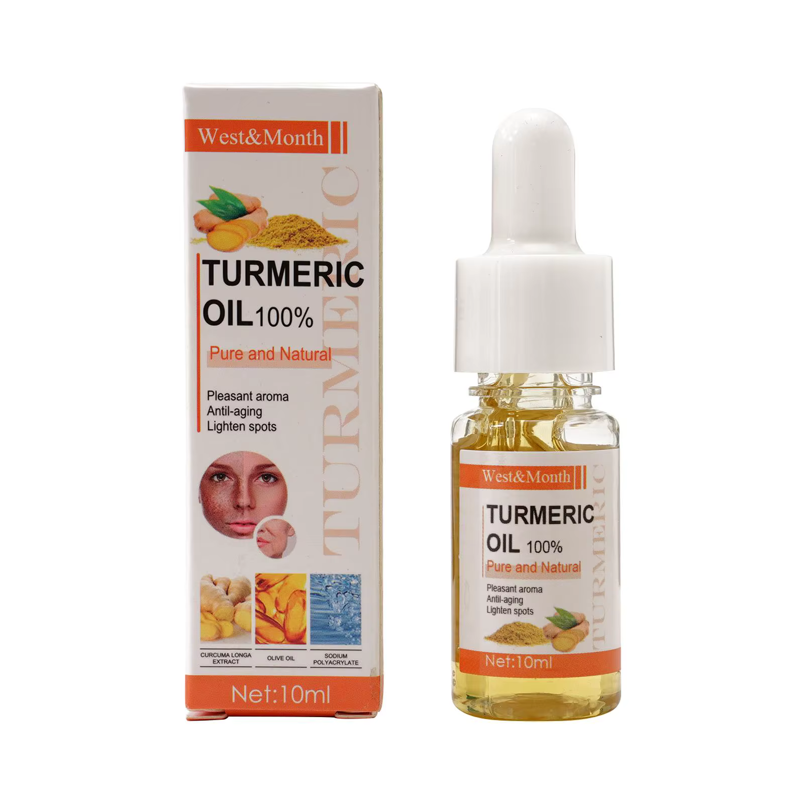 Sérum éclaircissant pour le visage au curcuma, sérum anti-oxydant au curcuma, correcteur de taches b