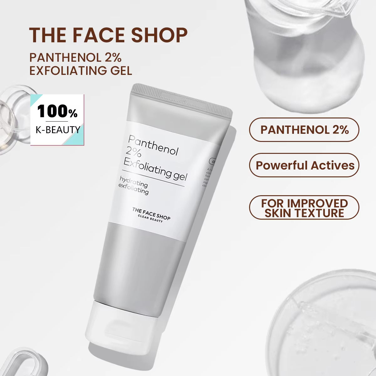 THE FACE SHOP ALLTIMATE PANTHENOL 2% GEL EXFOLIATANT 150 ml, rafraîchissant et Non collant, doux et 
