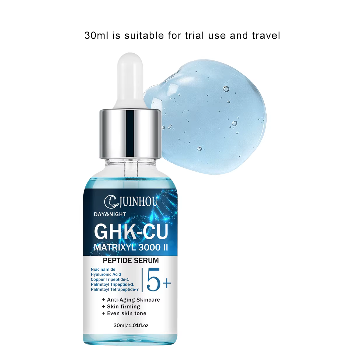 Sérum facial JUINHOU au cuivre bleu pour éclaircir la peau, sérum pour peaux sèches et abîmées, hydr