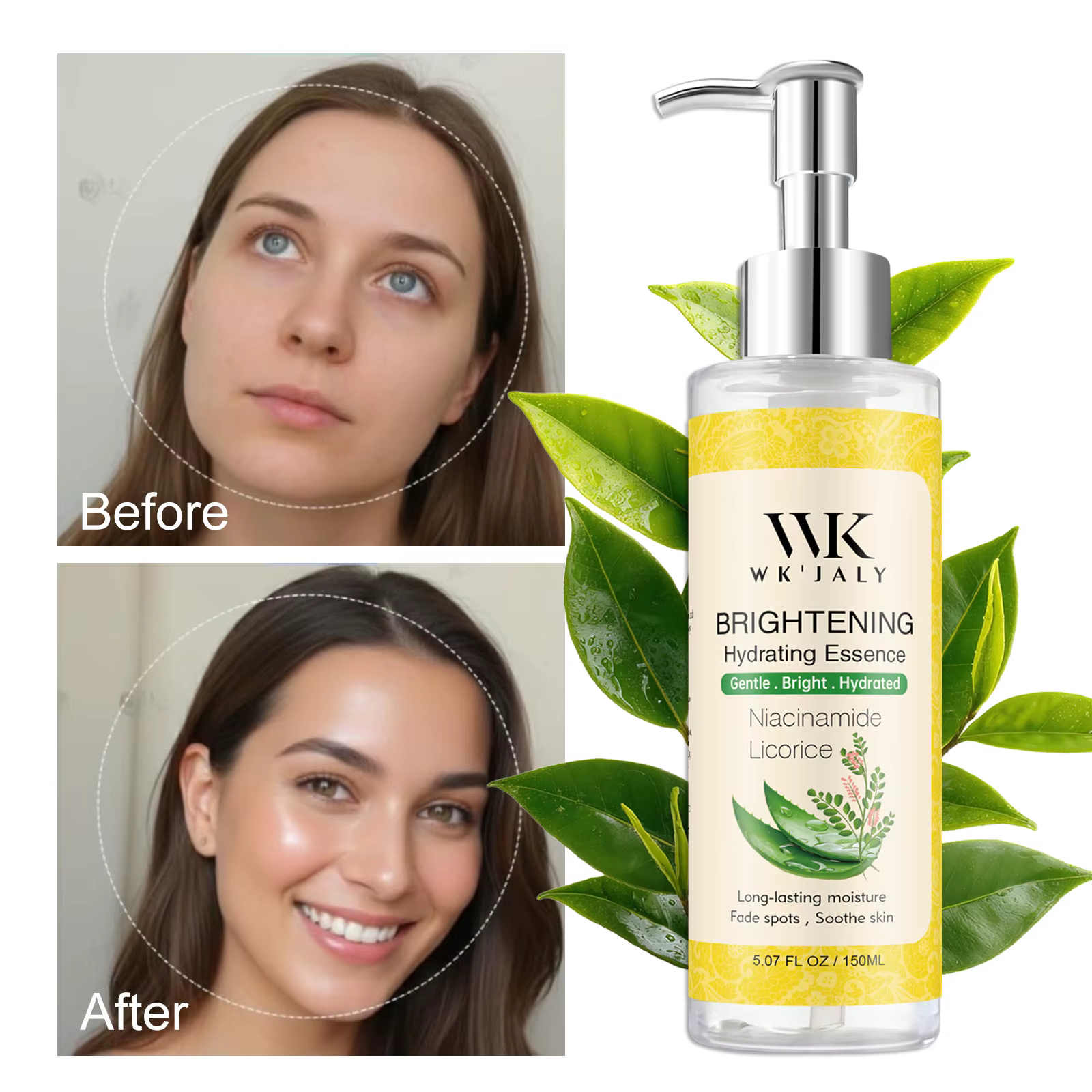 Sérum éclaircissant WK JALY, élimination des taches noires, avec niacinamide, réglisse, élimine la m