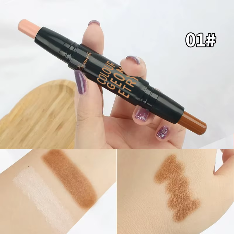 Stick de contour double embout, fond de teint pour le visage, anticernes, longue tenue, correcteur d