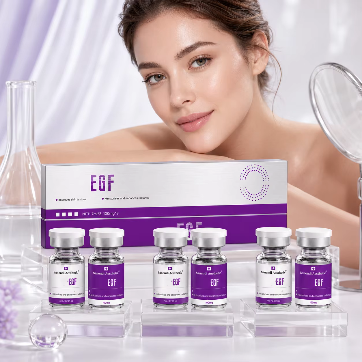 Sérum facial Sanendi PL-LA EGF Stem PDRN au saumon pour la série Dermapen Glow