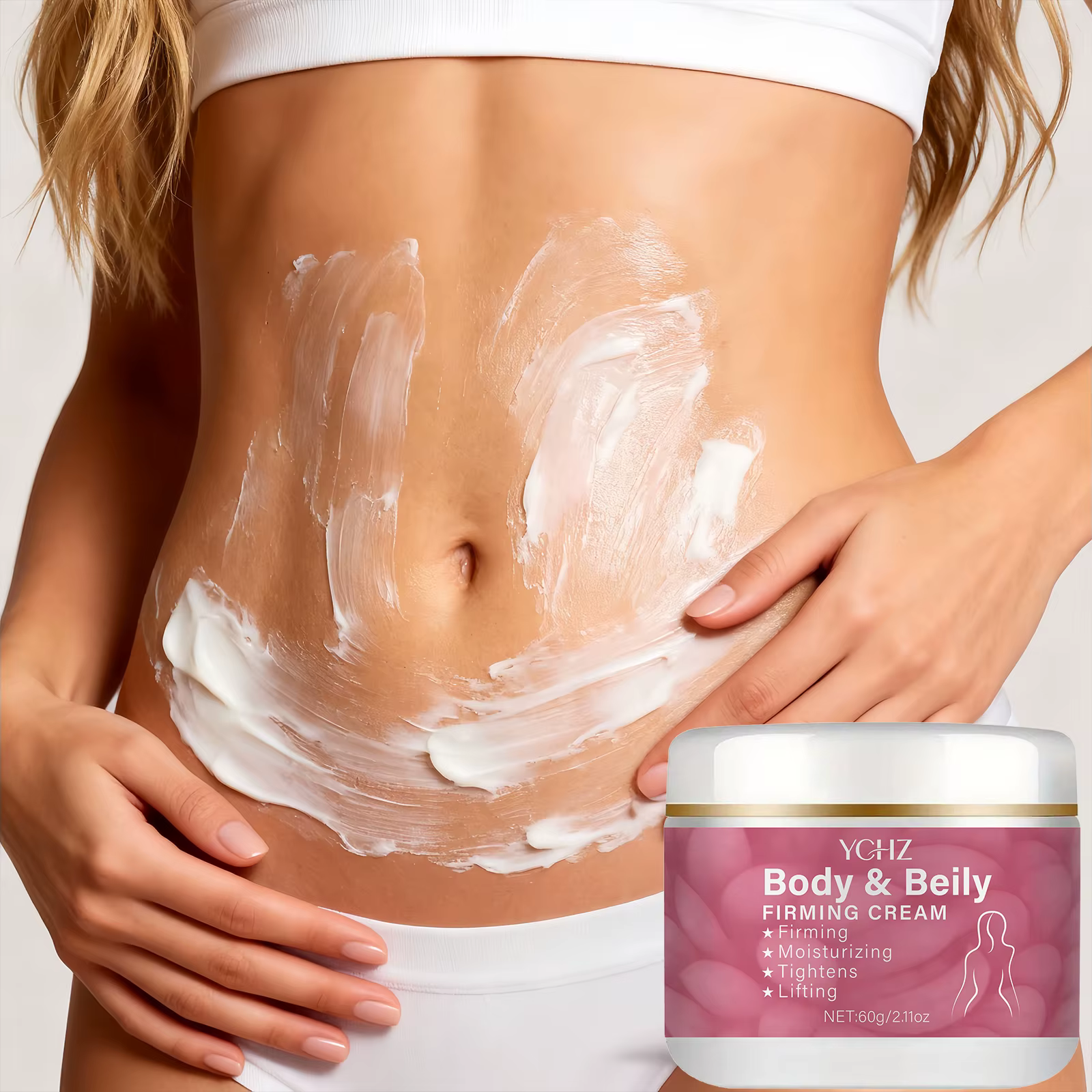 Crème raffermissante pour l'abdomen | Riche en collagène et en acide hyaluronique