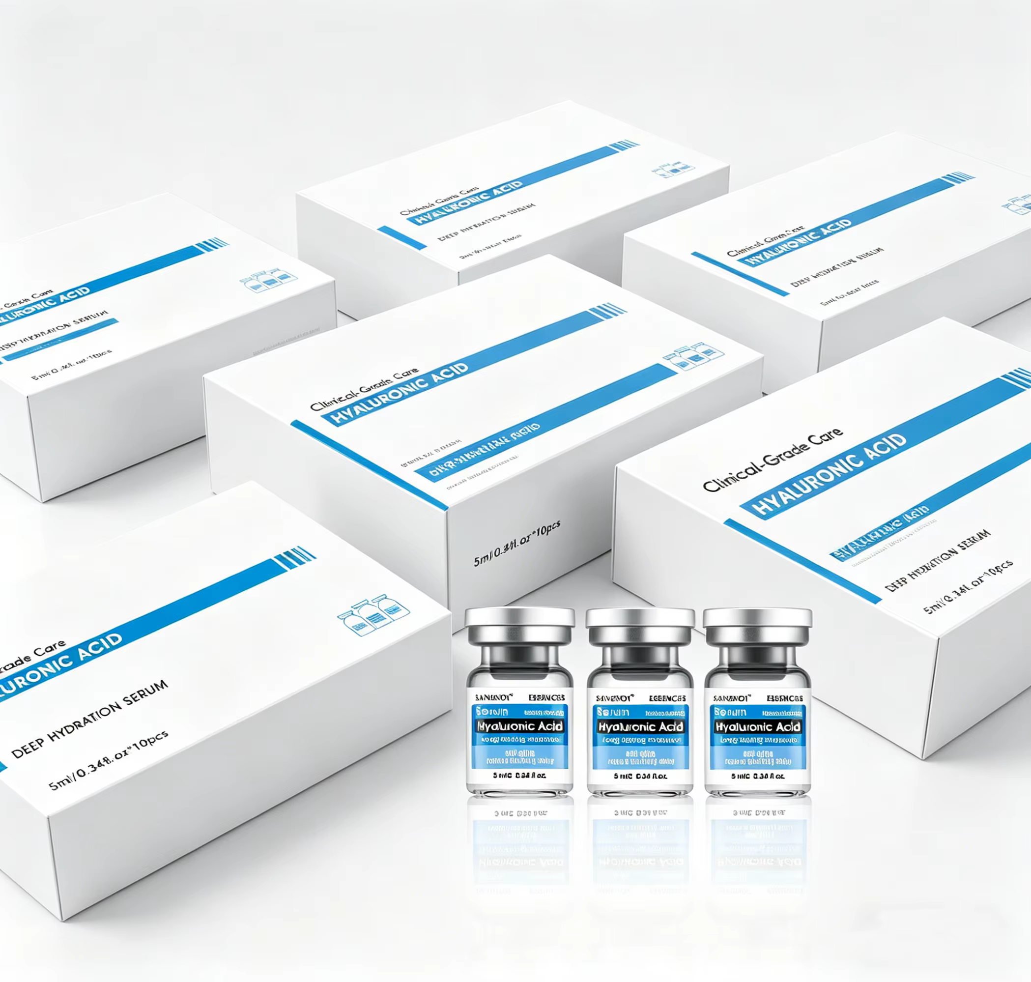 10 ampoules de sérum à l'acide hyaluronique pour le visage