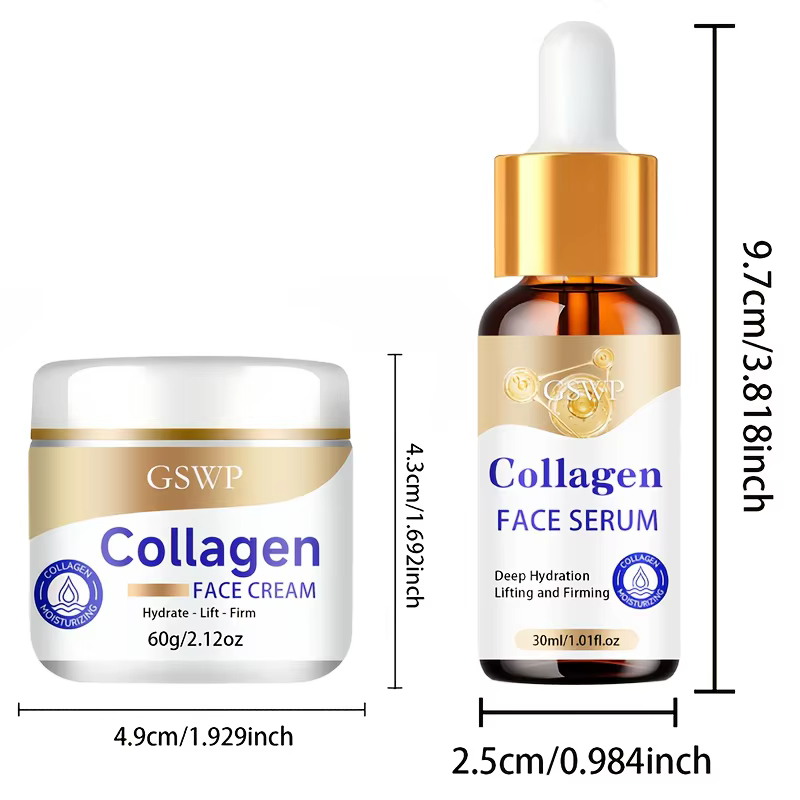 Ensemble crème et sérum hydratants au collagène GSWP : hydrate en profondeur