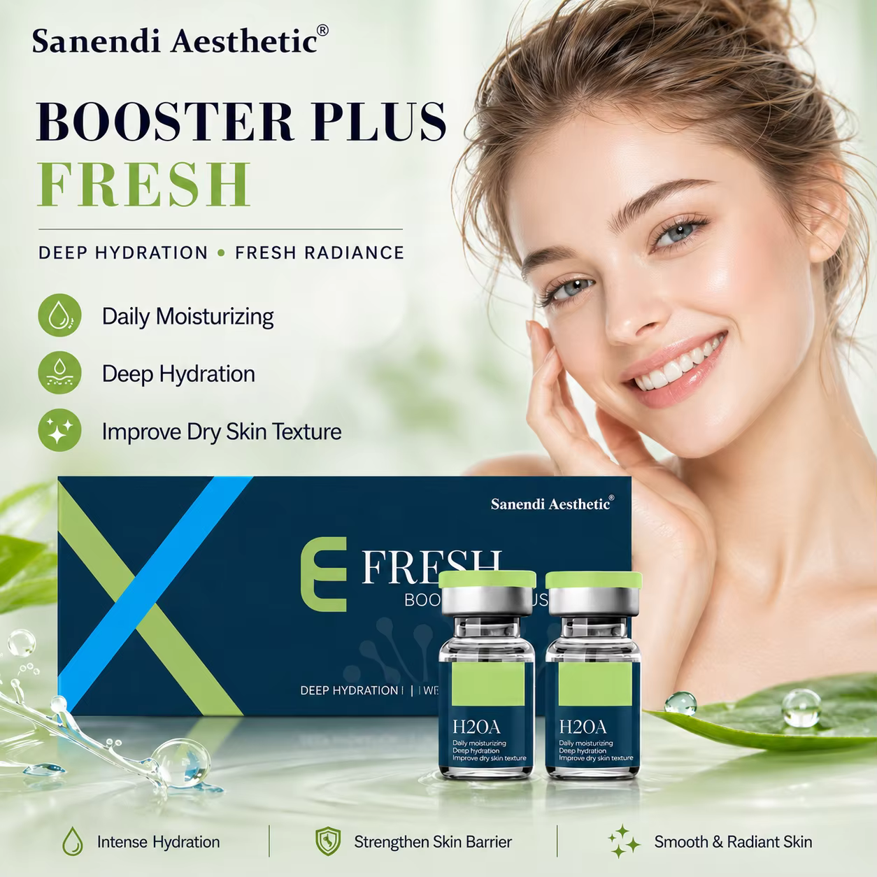 Sérum coréen Skin Booster EX-me pour une hydratation profonde du visage, ampoules lissantes eosome, solution liquide éclatante, essence Der.pen
