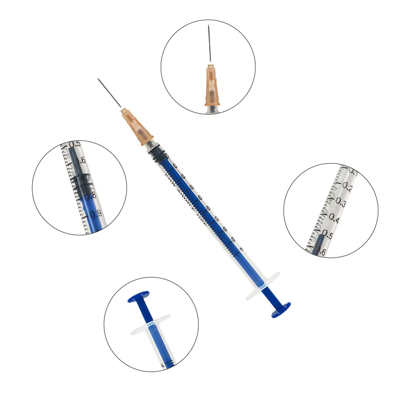 Seringues Luer Lock jetables, emballées individuellement, avec aiguille, pour injecteur d'animaux et d'animaux, 30 paquets, 1ml, 3ml, 5ml