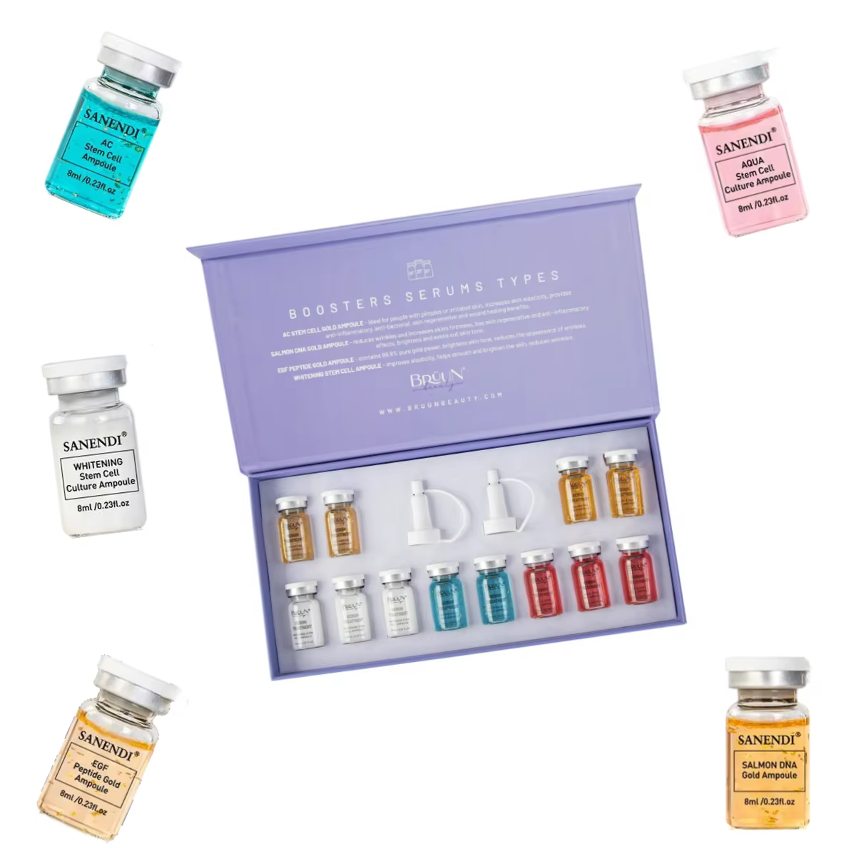 Corée Dr.Pen Starter Kit fond de teint saumon ADN Peptide tige cellule sérum Essence hydrater visage soins de la peau 8mlX12vials