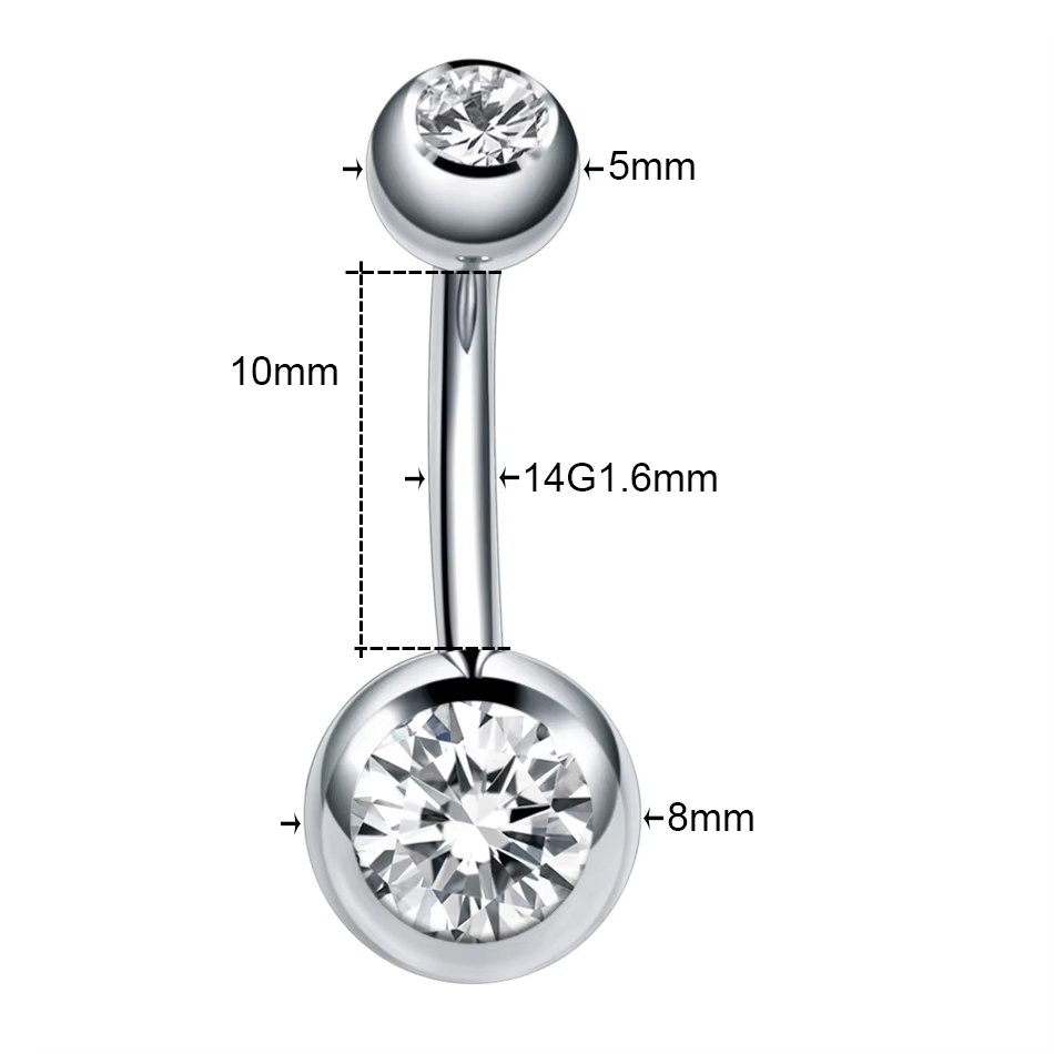 1PC acier chirurgical nombril boucle d'oreille ventre Piercing Sexy Piercing Ombligo gemme oreille Piercing nombril boucle d'oreille corps bijoux Pircings