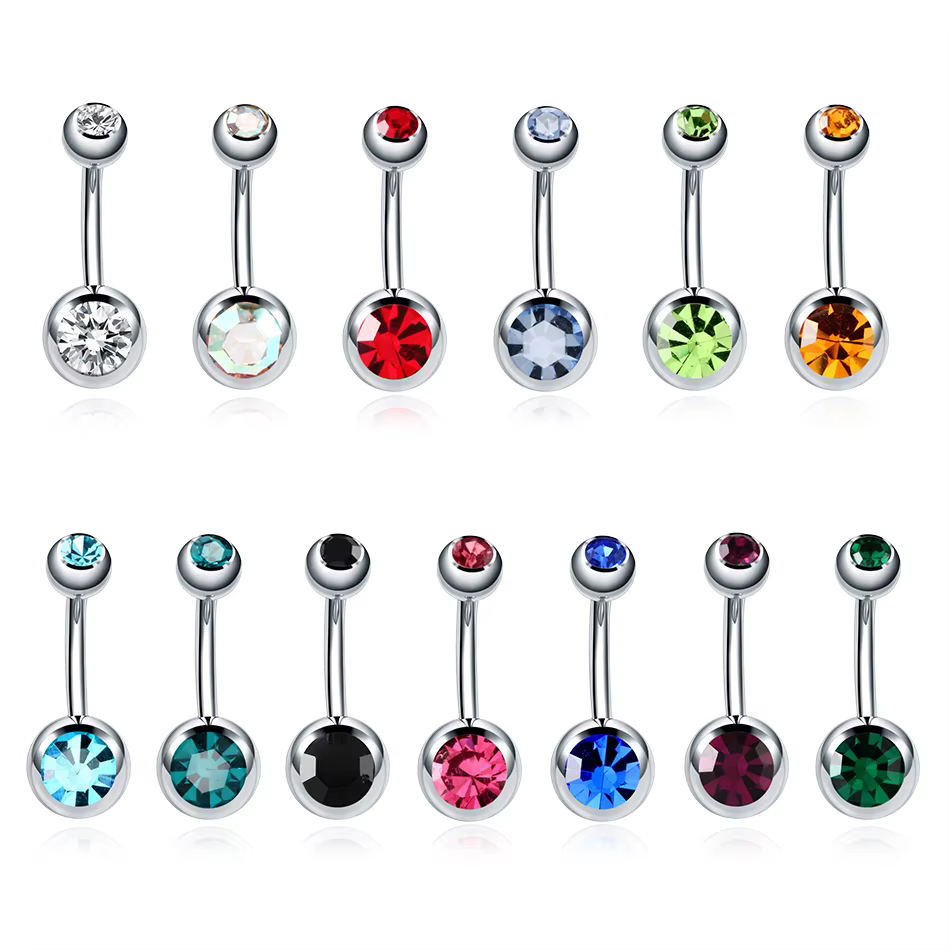 1PC acier chirurgical nombril boucle d'oreille ventre Piercing Sexy Piercing Ombligo gemme oreille Piercing nombril boucle d'oreille corps bijoux Pircings
